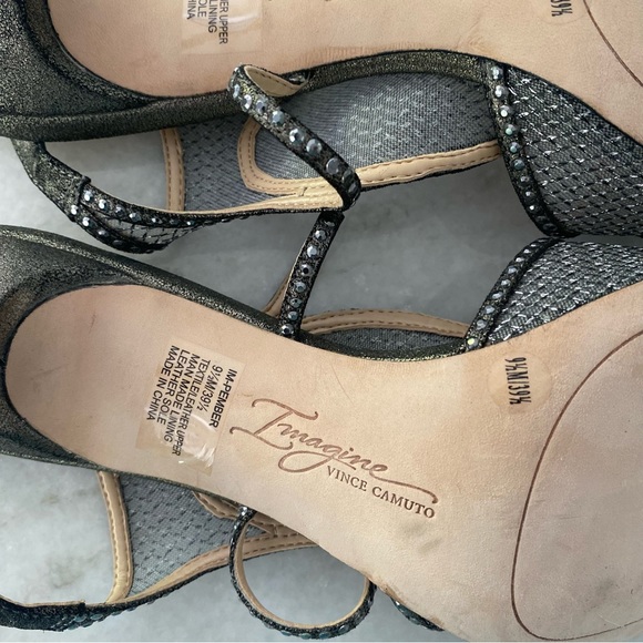 Vince Camuto Imagine Leather Evening Shoes with Metal Heals Size 9.5 - Picture 5 of 8